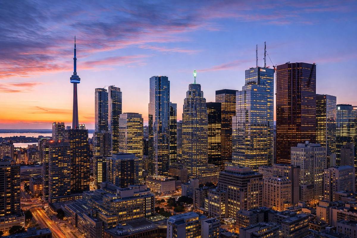 Toronto skyline at dusk — commercial real estate market